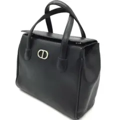 クリスチャンディオール ハンドバッグ CDロゴ ブラック 黒色 レザー 本革