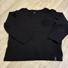 長袖カットソー ブラック ポケット付き