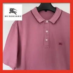 【超希少】Burberry ポロシャツ　ピンク　ロゴ　L