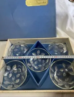 昭和レトロ　SOGA GLASS 南天小鉢 5客セットのサムネイル