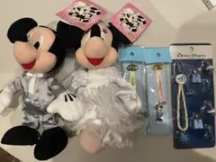 ミッキー・ミニー ぬいぐるみセットとストラップ