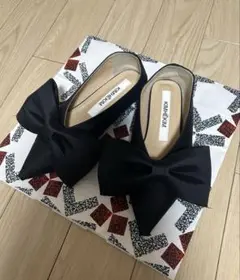 kimhekim リボン フラット バレエ シューズ 37