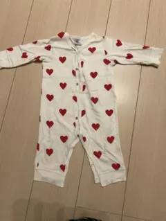 PETIT BATEAU ハート柄 ロンパース 12M 74cmのサムネイル