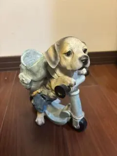 犬のスクーターオーナメント　オブジェ　アンティーク　置物