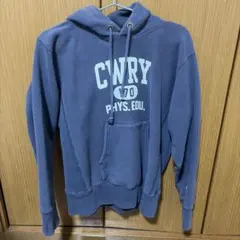 【青単タグ】チャンピオン リバースウィーブ CWRU 3段プリント パーカー M