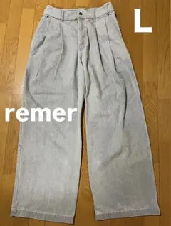 remerルーズスタイリッシュダブルタックワイドデニム《Ｌサイズ》