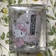 【新品未使用】ハローキティ 蝶々 花柄 グラスセット 2001年 サンリオ ハローキティ・デコグラス クリスタルシーン