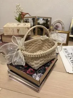 籐製リングピロー用バスケット