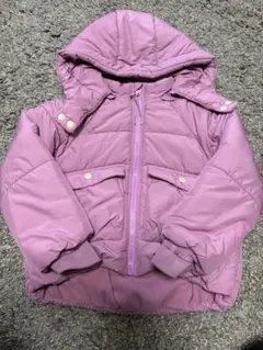 パープルダウンコート フリース内側