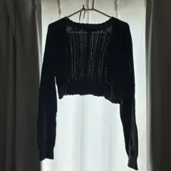 FOREVER 21 ケーブルニットカーディガン ブラック Mのサムネイル