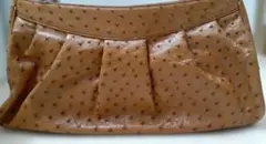 美品　オーストリッチ　フルポイント　ハンドバッグ