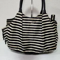 【kate spade】2way マザーズバッグ ドットストライプ 大容量