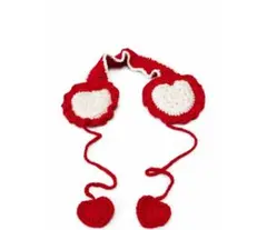 ハート型編み物耳あて