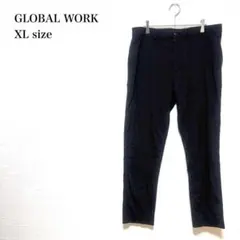 グローバルワーク テーパードパンツ XL ブラック スラックス 綺麗め オフィス