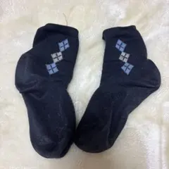 中古 使用済 女子 ショートソックス アーガイルネイビーのサムネイル