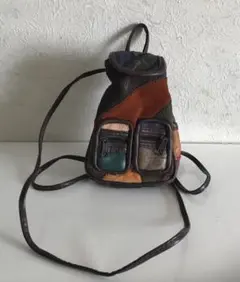 ミニサイズ　パッチワークレザーバック