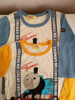 トーマス　長袖Tシャツ　ロンT　2枚セット　サロペット風デザイン
