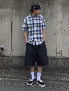 old GAP 半袖チェックシャツ シティーボーイ スケーター