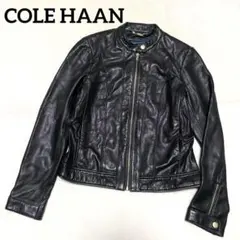 819 COLE HAAN コールハーン ライダース レザージャケット 黒