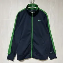 NIKE ナイキ トラックジャケット ジャージ 紺/緑 刺繍 ロゴ y2k XL