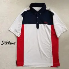タイトリスト ゴルフウェア 半袖シャツ ポロシャツ 薄手 メンズ 赤 白 L
