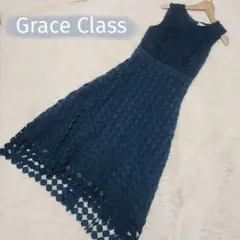 美品Grace Class ダークティール レースドレスSサイズ相当