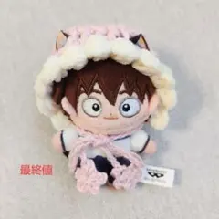 ボンネット　ピンク＋白　8cm　ほわぬい　忍たま　ナンジャ　ぬい服のサムネイル