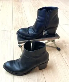 ファビオルスコーニ　ショートブーツ　サイドジップ ブラック　レザー