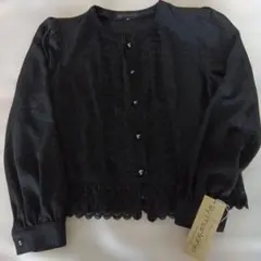 My mardle 黒 レース付き長袖シャツ