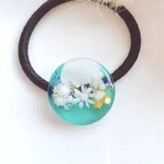 レジンヘアゴム 月　三日月　ターコイズブルー　ミモザ　クリア