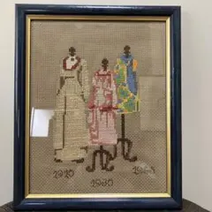 ハンドメイド刺繍額入り　ミラノファッションの歴史を刺繍で再現しました