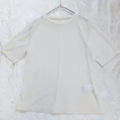 GU ジーユー シアー 5分袖 メロウ Tシャツ シンプル 半袖 S 白