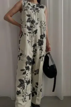 【AMERI】アメリNORA FLOWER EMBROIDERY ROMPERS