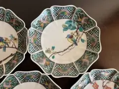 【未使用/美品/送料込】九谷焼　光山窯　★希少な⭐️赤絵　日本伝統的　八角小皿５枚 未使用/美品/送料込】九谷焼 光山窯 ☆希少な⭐️赤絵 日本伝統