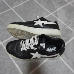 A BATHING APE スニーカー 29cm ブラック/ホワイト箱付きのサムネイル