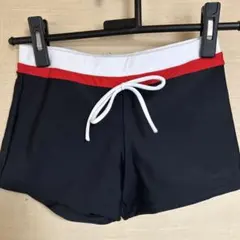 ネイビー 赤 タンクトップ付き 水着セット