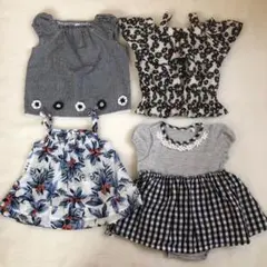 西松屋 女の子 チュニック ワンピース 夏服 70〜80 4枚セット