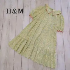 H&M コットン フローラルワンピース 花柄 半袖ワンピース