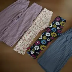 スパッツセット 4点 ラベンダー・花柄・カラフル・グレー