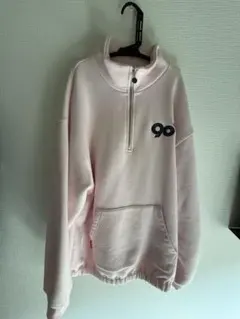 Ninety ハーフジップ スウェット ピンク