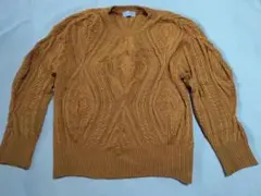 【CORDIER】 マスタード ケーブルニット M