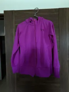 パープル フルジップ フード付きパーカー