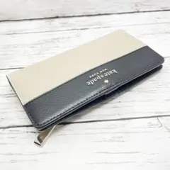ケイトスペード Kate spade 長財布 ベージュ×黒 レザーのサムネイル