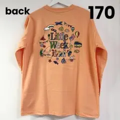 【Little WEEKEND】バック刺繍ロングTシャツ　オレンジ　170サイズ