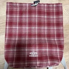 UMBRO チェック柄 ナップサック　赤