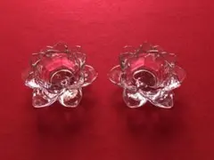 キャンドルホルダー 蓮華 ガラス製