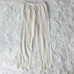 w closet リブパンツ アイボリー フリー ワイドパンツ ナチュラル 春のサムネイル