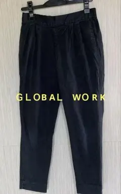 グローバルワーク ブラックスリムフィットパンツ ウエストゴム S