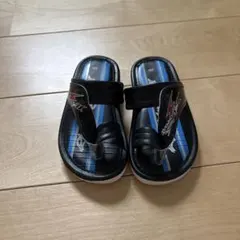 ベビーサンダル 黒/青 16cm