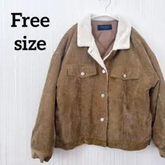 コーデュロイ 【FREESIZE】ボア襟 ジャケット アウター カジュアル